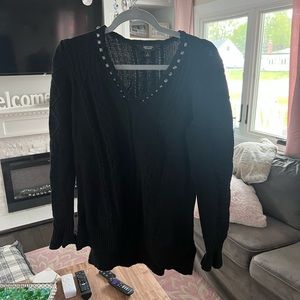 Vera Wang Black Sweater with Gem accents size small